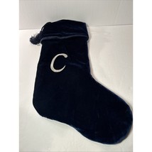 Dark Blue Christmas Stocking With the Letter C on it - $9.99