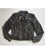 Polo Ralph Lauren Women&#39;s Leather Moto Jacket Free  Shipping Worldwide F... - $9,235.43 MXN