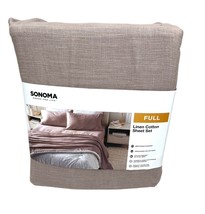 Sonoma Full Linen Cotton Sheet Set Mauve Latte - $69.00