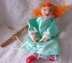 Vintage 10” Wooden Fairy/Angel Marionette Hand Painted Face - £4.78 GBP