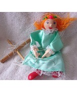 Vintage 10” Wooden Fairy/Angel Marionette Hand Painted Face - $8.21 CAD