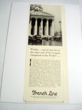 1928 French Cruise Line Ad Paris Scene Pictured - £7.06 GBP