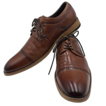 Stacy Adams Men&#39;s Cognac Brown Leather Cap Toe Ombre  Oxford Dress Shoes 11M - £26.17 GBP