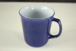 Vintage Kitchen Pyrex MILK GLASS Blue Flashed Coffee Cup 3.5&quot; Tall - £10.97 GBP