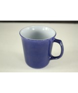 Vintage Kitchen Pyrex MILK GLASS Blue Flashed Coffee Cup 3.5&quot; Tall - £10.82 GBP