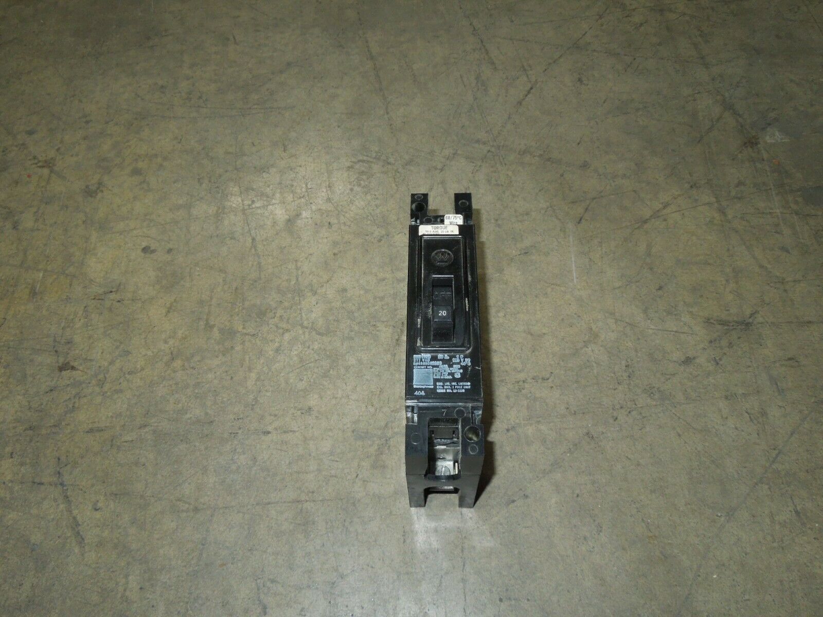 Westinghouse EHB1020 Circuit Breaker 20A 1P 277V Used - $20.00
