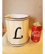 Monogram Scripted Letter L Ivory Lamp Shade Lampshade Slip Uno Fitter FS - £23.97 GBP