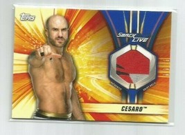 Cesaro 2019 Topps Wwe Summer Slam Blue Smack Down Live 3-COLOR Shirt Relic 40/50 - $23.24