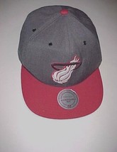 Miami Heat Basketball NBA Mitchell &amp; Ness Adult Unisex Red Gray Cap One Size  - £10.43 GBP