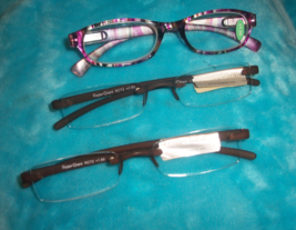 3 Foster Grant Reading Glasses (2 Rimless W/ HARD TUBE CASE)-MEGNIVISION... - £11.00 GBP