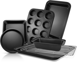 Bakeware Sets, Baking Pans Set, Nonstick Oven Pan for Kitchen with Wider... - £23.85 GBP