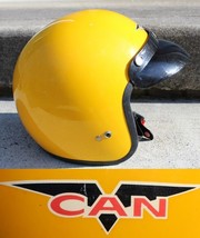 Vintage Yellow Xl V500 Motorcycle Helmet Can Atv Visor Good Inside Cond - £75.27 GBP