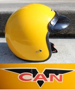 Vintage yellow XL V500 Motorcycle Helmet CAN ATV visor GOOD INSIDE COND - £75.04 GBP