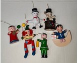 (6) Vintage Russ 3-4&quot; Clown Snowman Taiwan Christmas Ornaments - £58.72 GBP