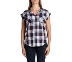 Jachs Girlfriend Women&#39;s Plus Size XXL Navy Button Front Top Blouse Shirt NWT - £12.25 GBP