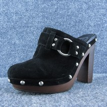 Jessica Simpson Cazalx Women Mule Heel Shoes Black Leather Size 8.5 Medium - £19.47 GBP