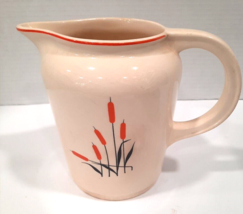 Sears Roebuck And Co. Cattail Oven Proof Made in U.S.A. Vintage Pottery Pitcher - £14.71 GBP