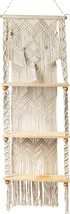 Us Brand Livalaya Macrame Wall Hanging 3-Tier Floating Wall Shelves For Bedroom, - £56.59 GBP