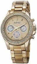 NEW August Steiner AS8100YG Women&#39;s Diamond Dial Stainless Steel Gold Watch - $38.56