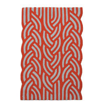 Red Wave Shape Modern Designer Hand Tufted Rug,Kids Rug,Custom Rug,Loop Pile Rug - £159.84 GBP+