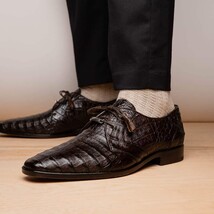 Lacio Genuine Caiman Crocodile Shoes Brown image 11