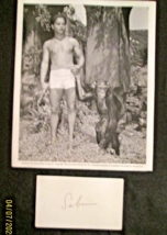 SABU : ACTOR AS KADO IN (COBRA WOMAN) AUTOGRAPH &amp; VINTAGE PHOTO - $7,388.85 MXN