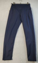 Zella Leggings Womens Size XS Navy Knit Pockets Logo Pull On Elastic Waist - $11.80