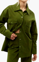 WeWoreWhat Revolve Oversized Corduory Shacket in Basil Green Size Medium/Large - £36.83 GBP