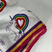 Rainbows Unicorns Hearts Bandanda White Colorful 20”x20”  - £13.35 GBP