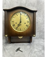 Vintage Linden Wall Clock With Key And Pendulum Curved Glass - $115.00