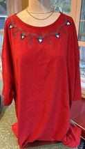 Vintage plus sized Honors Target 1990s embroidered cut out sz 24W red sh... - $8.09
