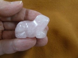Y-FRO-559 rose quartz crystal FROG stone gemstone CARVING figurine I lov... - $14.01