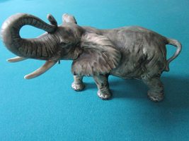 Andrea by Sadek Ceramic African Elephant 6 1/2&quot; Tall by 7 1/2&quot; [A] - £82.37 GBP