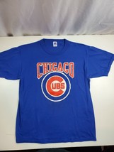 Vintage Chicago Cubs MLB Russell Vintage Blue   Logo L T-Shirt single stitch - £11.50 GBP
