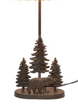 Scratch &amp; Dent Cast Iron Bear In The Forest Table Lamp Base - £39.80 GBP
