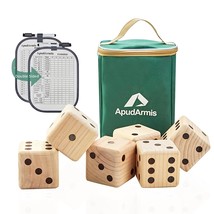 Giant Wooden Yard Dice Game, 3.5'' Big Dice Lawn Game Set With Scoreboard & Carr - £39.32 GBP