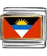 Antigua and Barbuda Photo Flag Italian Charm Bracelet Jewelry Link - $6.88