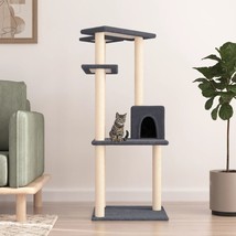 Cat Tree with Sisal Scratching Posts Dark Grey 123 cm - £30.00 GBP