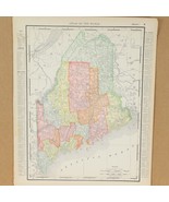 Maine &amp; New Hampshire Rand McNally  1898 Atlas of the World 14&quot; x 11&quot; - $19.59