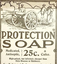 1901 Protection Soap Cannon Quack Medicine Victorian Medical Advertisement - £13.78 GBP