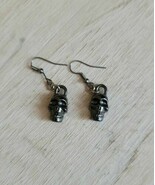 Skull Vintage Earrings Costume Jewelry Handmade Halloween Theme B64 - $27.41 CAD