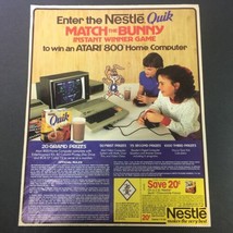 VTG 1983 Nestle Quik Chocolate Flavored Milk Win Atari 800 Home Computer... - $18.95