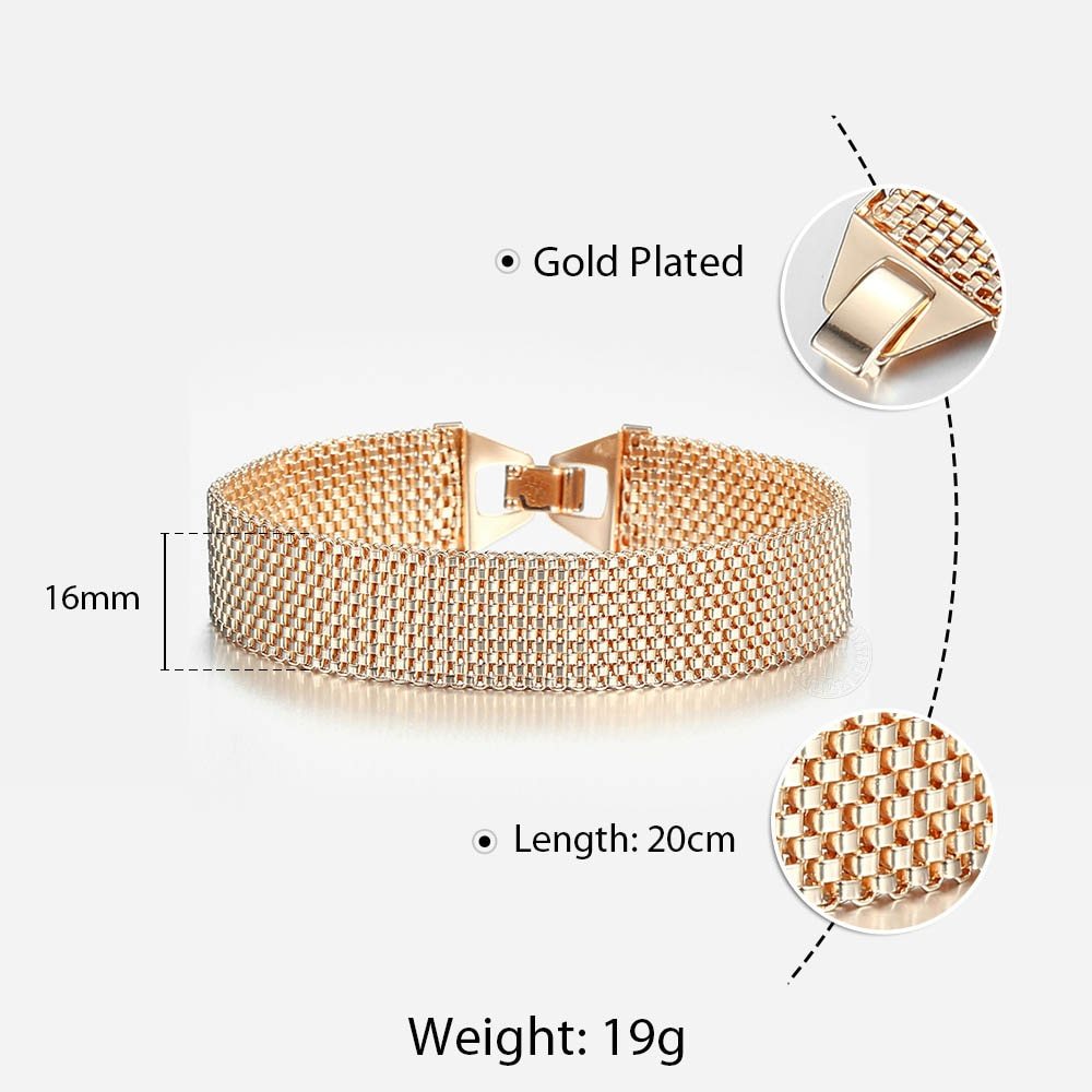 12mm Bangle Heart Love for Women Girls 585 Rose Gold  Double Weaving Rolo Cable  - £11.27 GBP