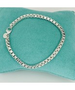 8.5&quot; Tiffany and Co Large Venetian Box Link Bracelet Mens Unisex Sterlin... - £225.72 GBP