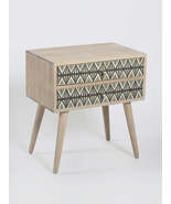 Heritage inlay Two drawer Mangowood bedside / nightstand - $8,406.88 MXN