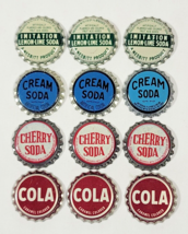 Lot Of 12 Assorted Unused Bottle Caps Cork Lined - £7.91 GBP