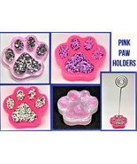 Pink Dog Paw Photo Holders, Memo or Recipe Stand, Reminder clip - £6.85 GBP