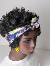 African Hand Made Silky Satin Fabric Multicoloured Head Band Head Scarf For Girl - £4.89 GBP