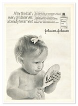Johnson&#39;s Baby Oil J&amp;J Girl After the Bath Vintage 1968 Full-Page Magazi... - £7.58 GBP