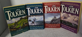 Set of 4 JRR Tolkien Paperbacks Lord of The Rings Trilogy +The Hobbit - £11.39 GBP